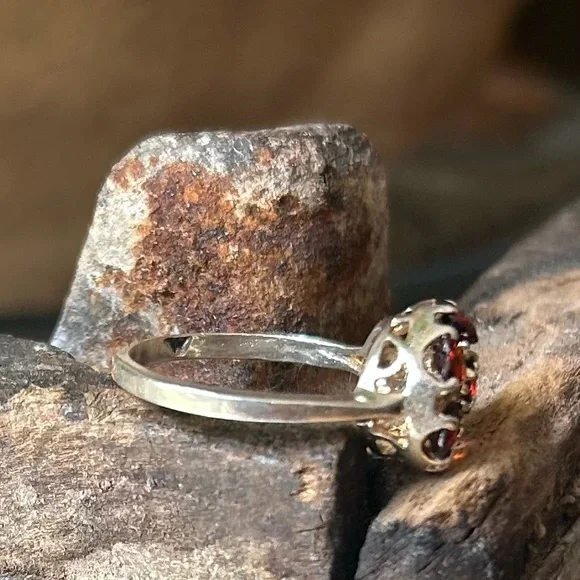 Vintage Sterling and Garnet Ring